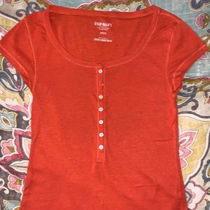 Orange button T-shirt